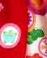 七五三 3歳女の子用被布[式部浪漫](被布)赤に菊(着物)白に赤ピンク緑の松と宝尽くしNo.97V